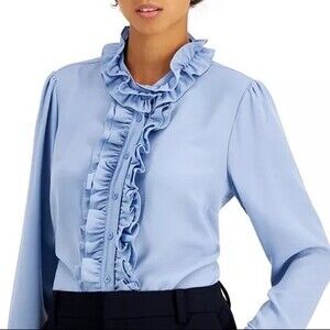 Talbots Blue Strip Stretch Shirt - 6